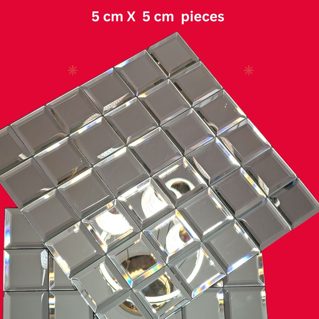 Silver Mirror Tiles 5cm by 5cm