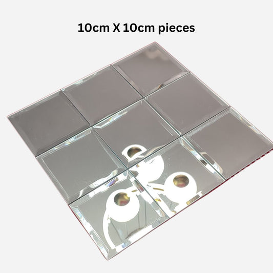 Silver Mirror Tile 10cm X 10cm Pieces